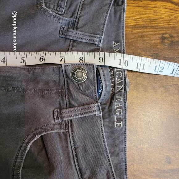 American Eagle Jeans 2 S Tomgirl Mid Rise Super Stretch x Gray Ripped Denim - Picture 8 of 11